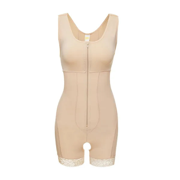 Zip Waist Lace Slimming Shaper Bodysuit