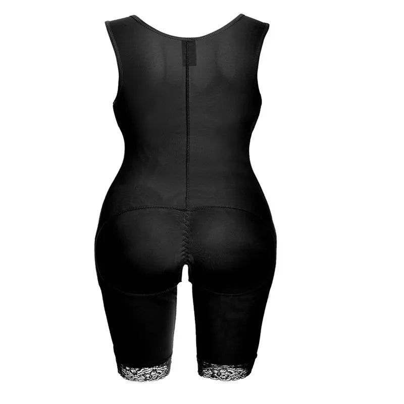 Zip Waist Lace Slimming Shaper Bodysuit