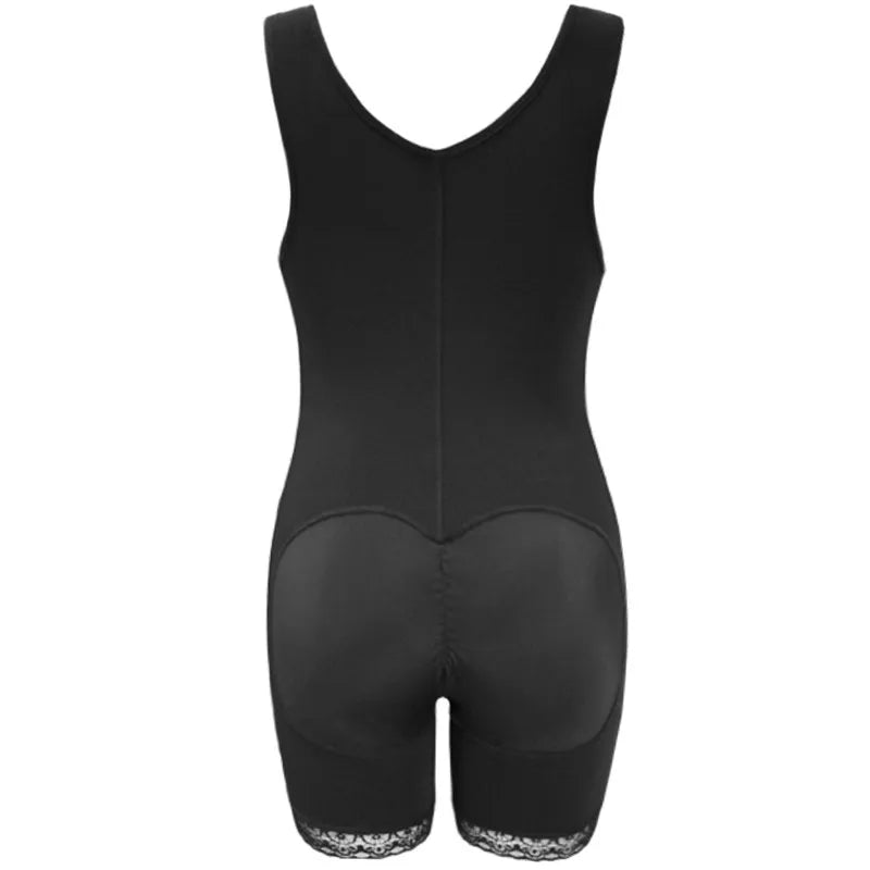 Zip Waist Lace Slimming Shaper Bodysuit