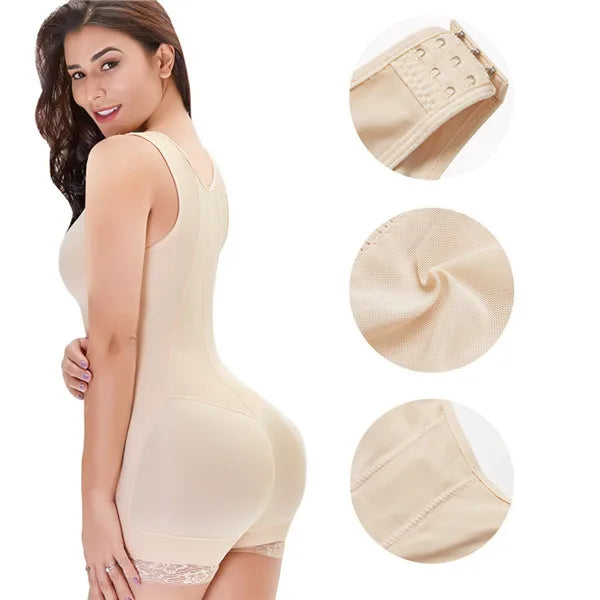 Zip Waist Lace Slimming Shaper Bodysuit