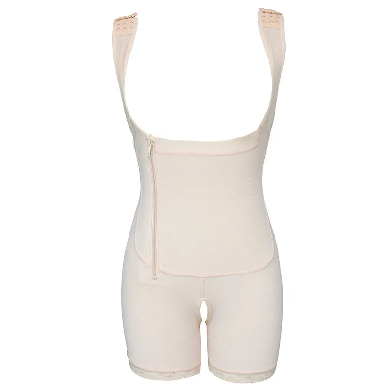 Zip Waist Lace Slimming Shaper Bodysuit