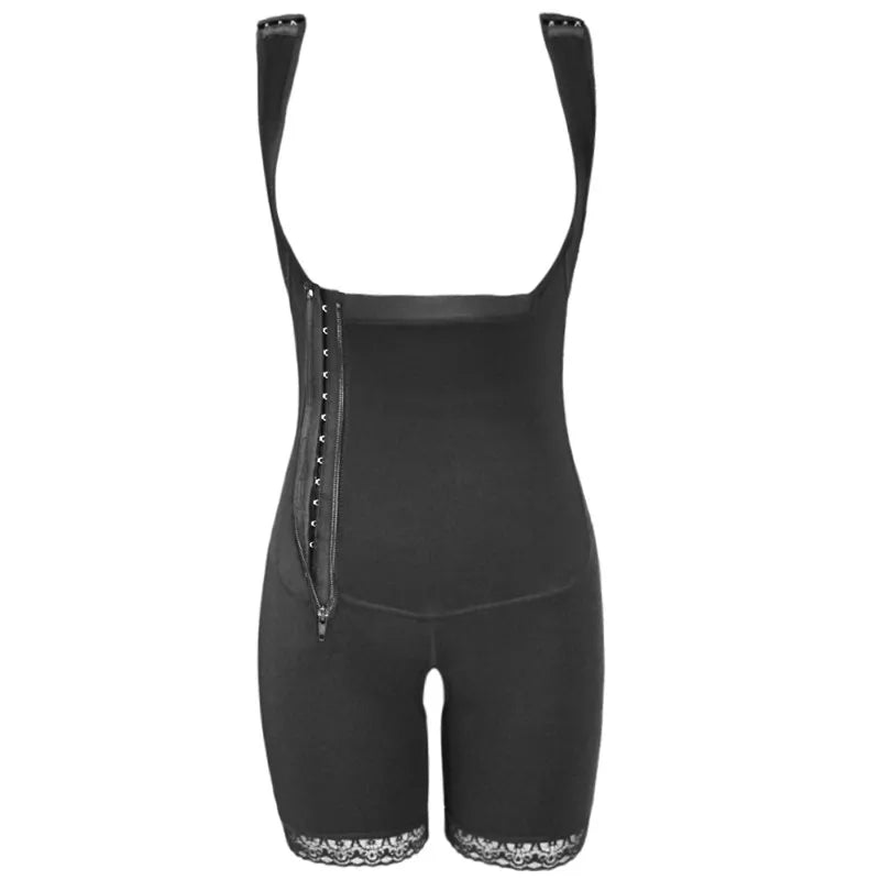 Zip Waist Lace Slimming Shaper Bodysuit