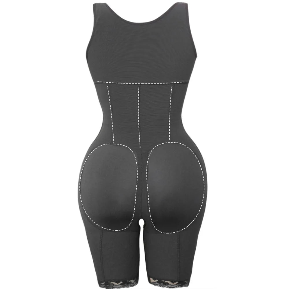 Zip Waist Lace Slimming Shaper Bodysuit