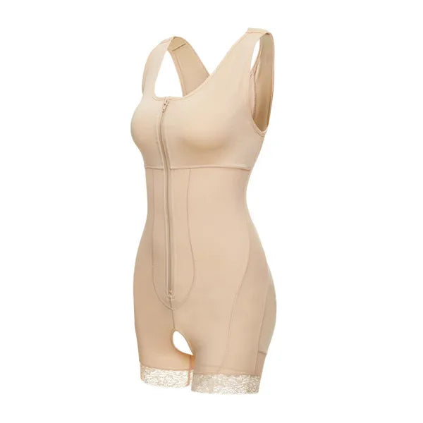 Zip Waist Lace Slimming Shaper Bodysuit