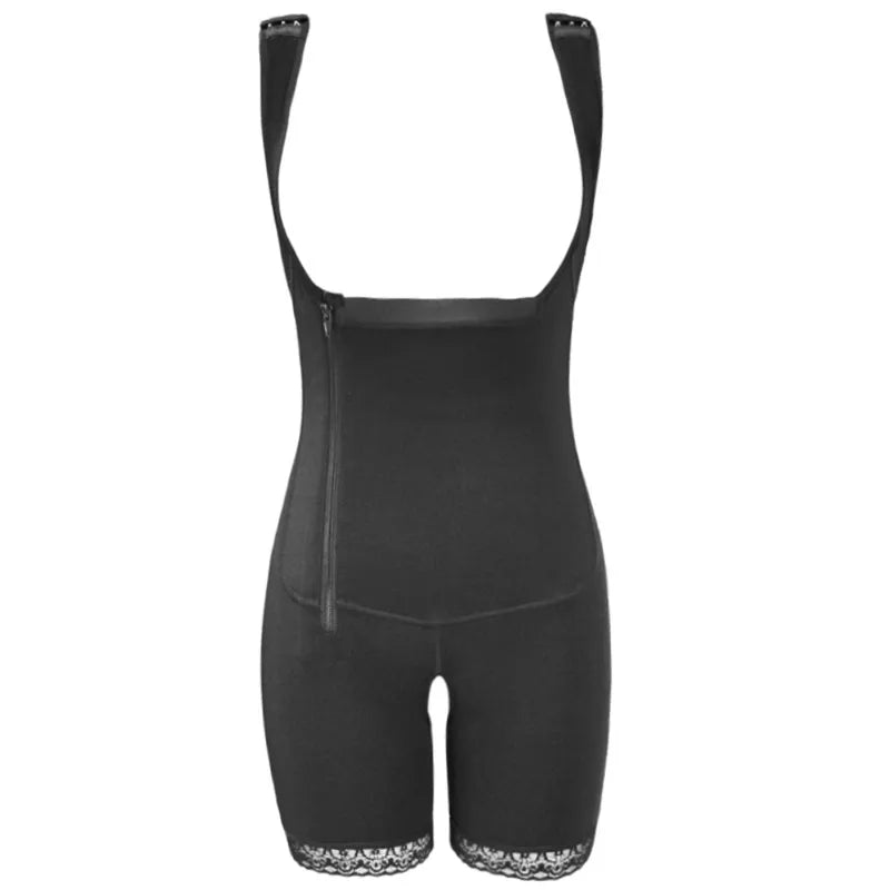 Zip Waist Lace Slimming Shaper Bodysuit