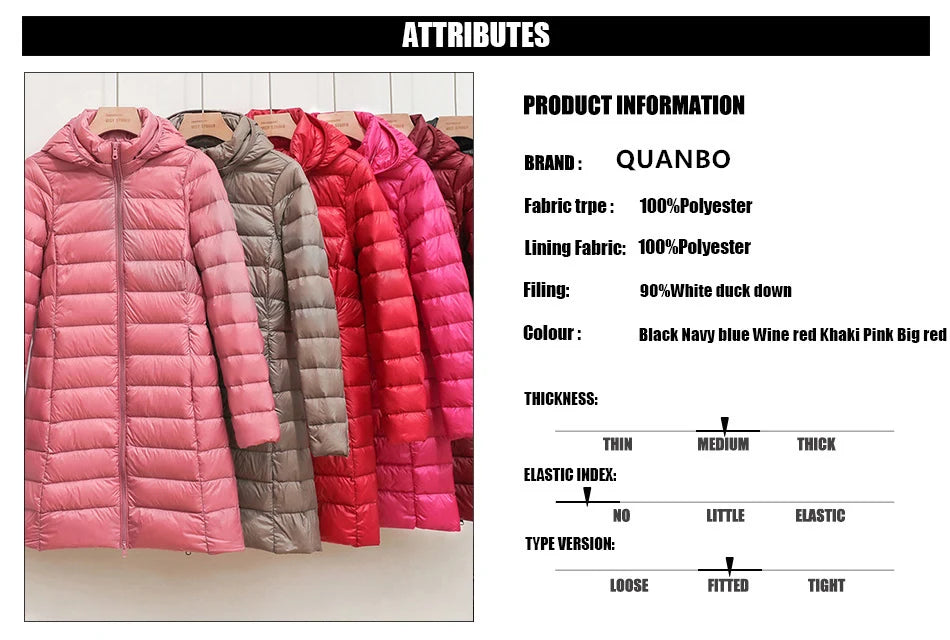 Ultra Lightweight Packable Long Puffer Jacket