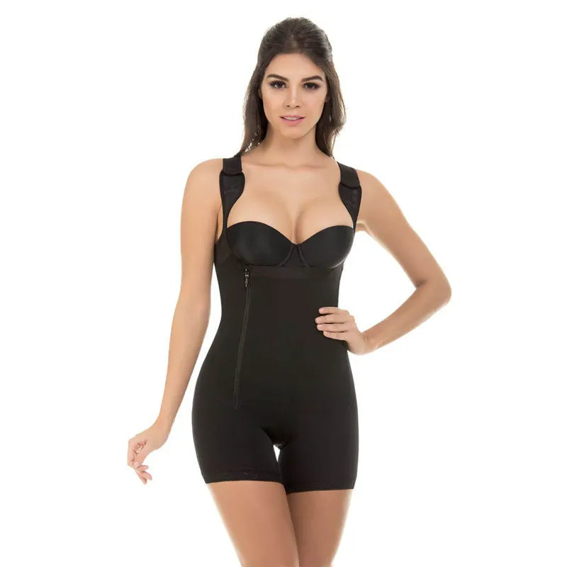 Zip Waist Lace Slimming Shaper Bodysuit