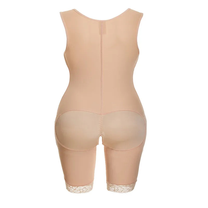 Zip Waist Lace Slimming Shaper Bodysuit