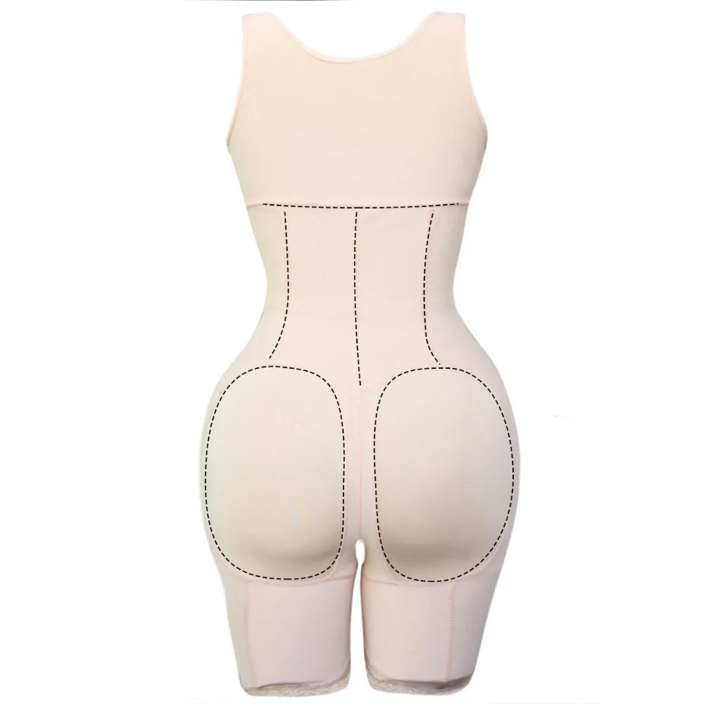 Zip Waist Lace Slimming Shaper Bodysuit