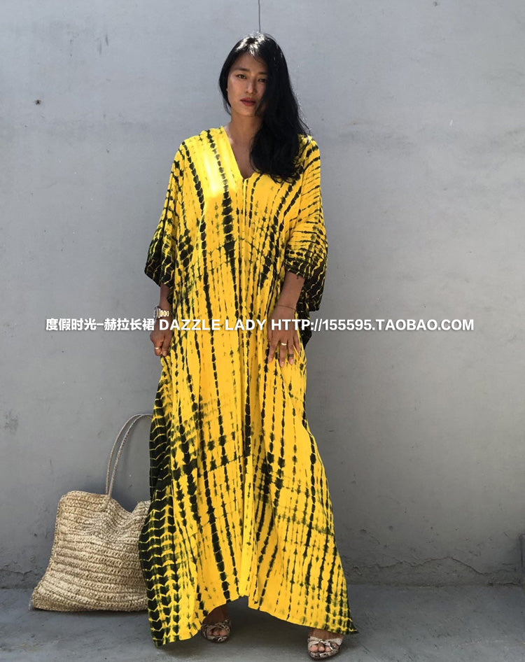 2025 New Arrival Dali Tie-Dye Cover-Ups Dress
