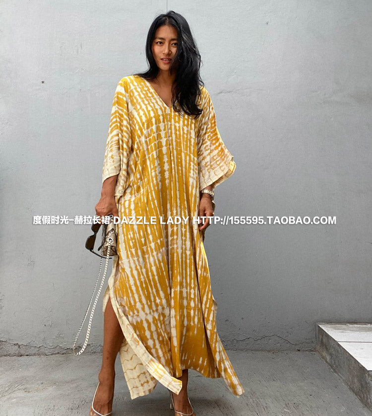 2025 New Arrival Dali Tie-Dye Cover-Ups Dress