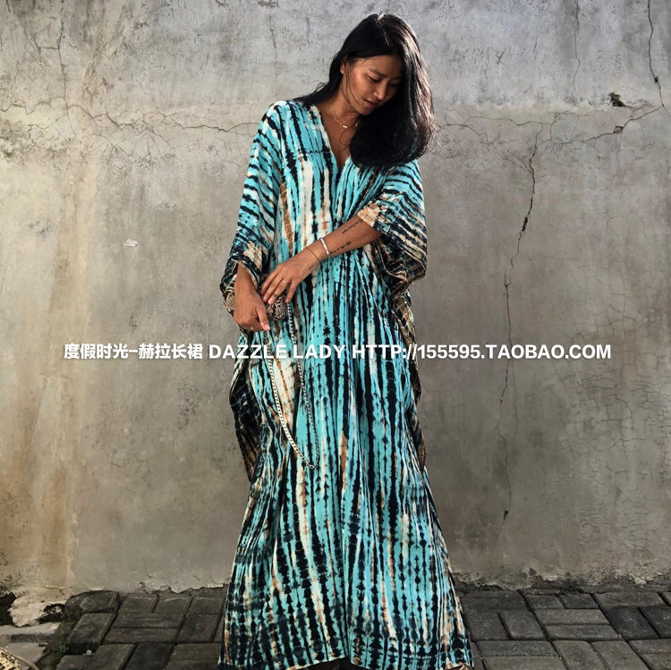 2025 New Arrival Dali Tie-Dye Cover-Ups Dress