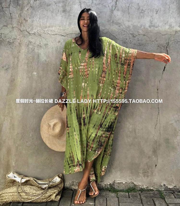 2025 New Arrival Dali Tie-Dye Cover-Ups Dress