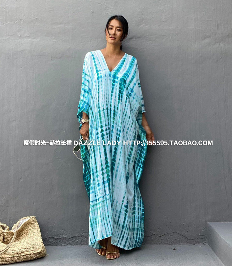 2025 New Arrival Dali Tie-Dye Cover-Ups Dress