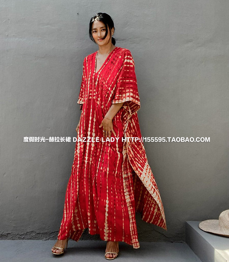 2025 New Arrival Dali Tie-Dye Cover-Ups Dress