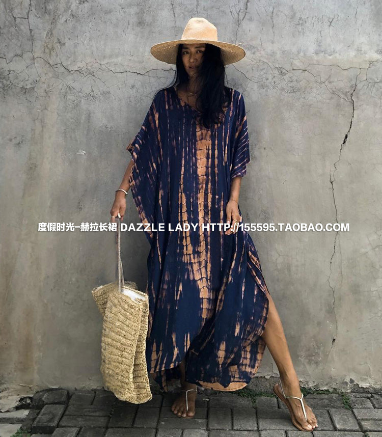 2025 New Arrival Dali Tie-Dye Cover-Ups Dress