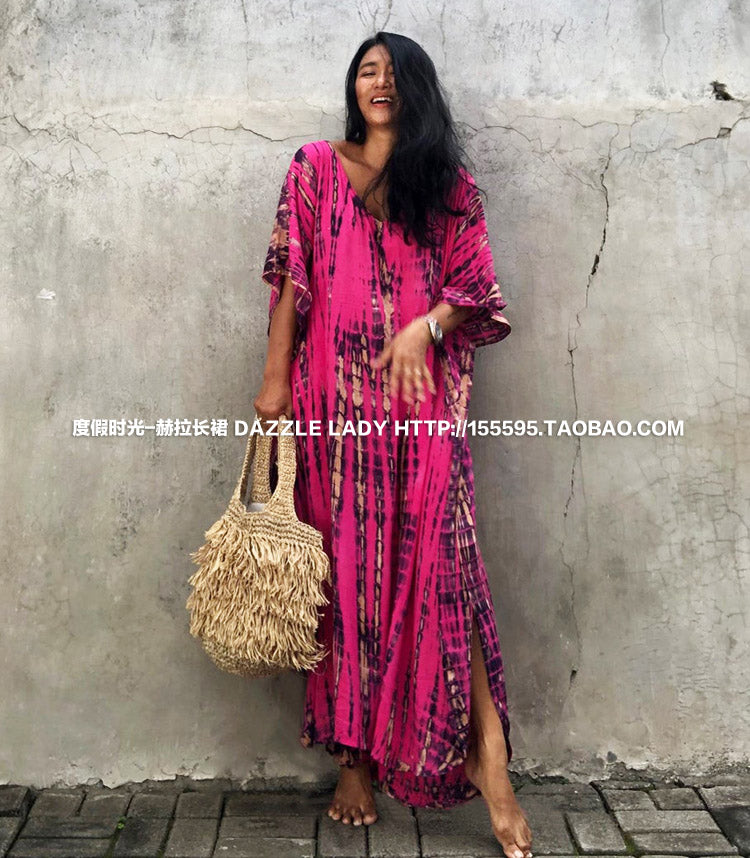 2025 New Arrival Dali Tie-Dye Cover-Ups Dress