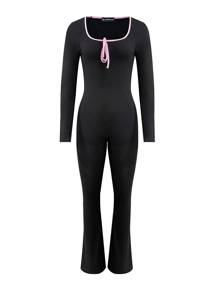 U Neck Skinny Sheath Long Jumpsuit