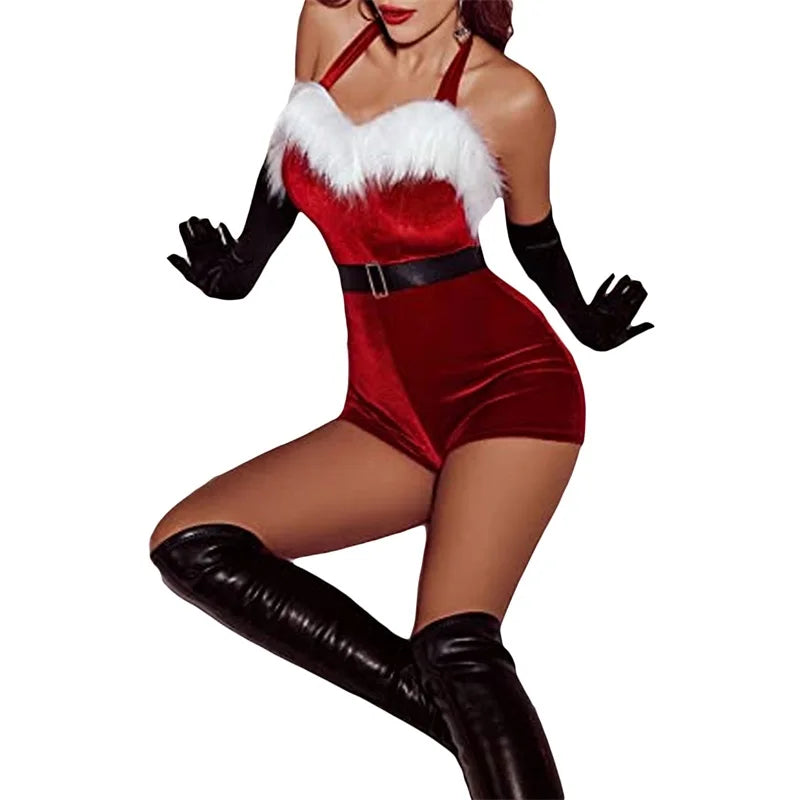 Mrs Claus Costume Sleeveless Jumpsuit