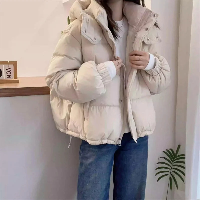 Women's Cropped Hooded Puffer Jacket