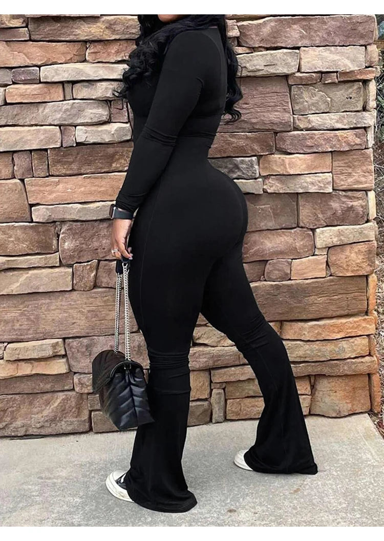 U Neck Skinny Sheath Long Jumpsuit