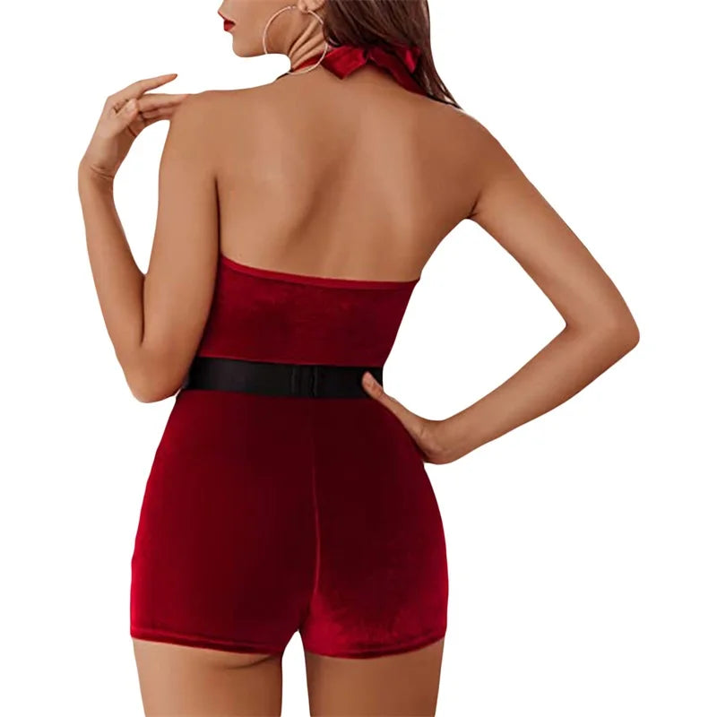 Mrs Claus Costume Sleeveless Jumpsuit