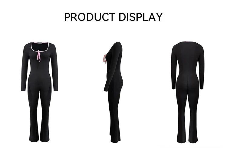 U Neck Skinny Sheath Long Jumpsuit