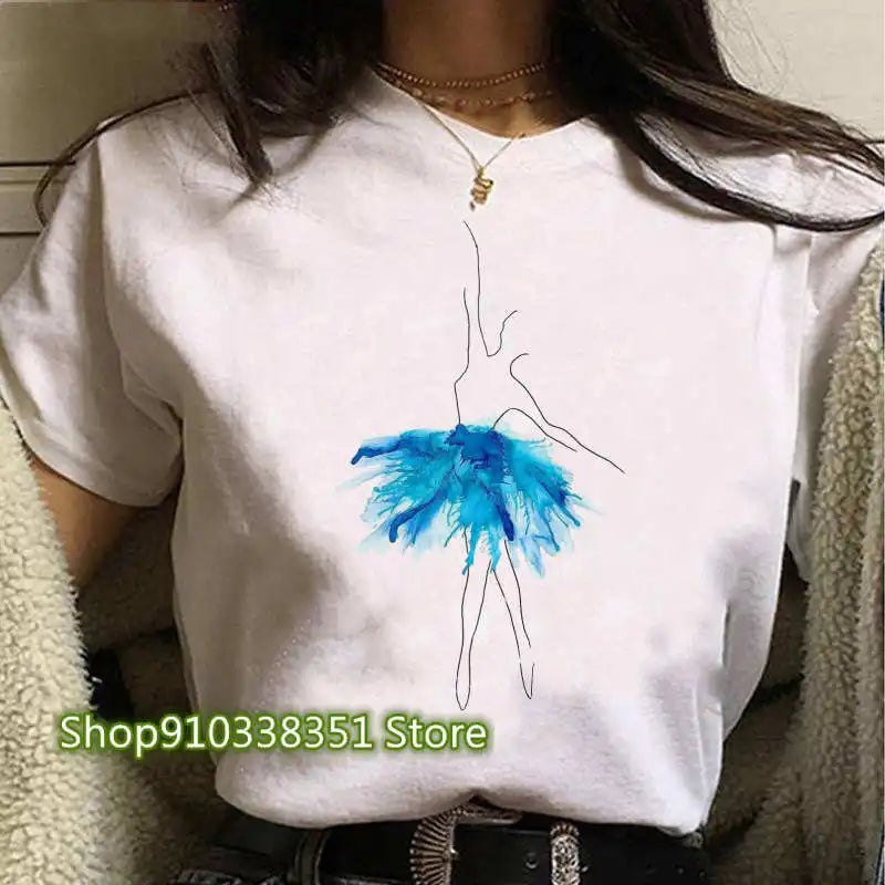 Ballet Dancer Printed T Shirt For Women