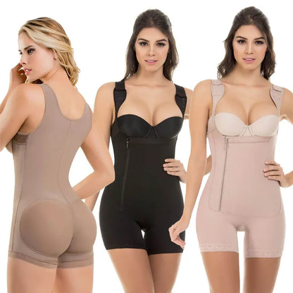 Zip Waist Lace Slimming Shaper Bodysuit