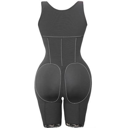 Zip Waist Lace Slimming Shaper Bodysuit