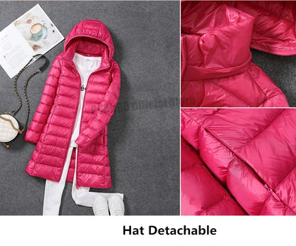 Ultra Lightweight Packable Long Puffer Jacket