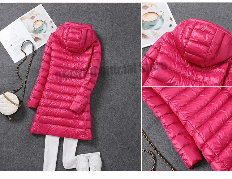 Ultra Lightweight Packable Long Puffer Jacket