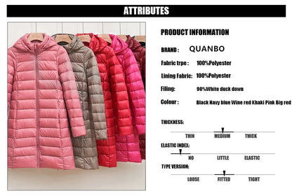 Ultra Lightweight Packable Long Puffer Jacket