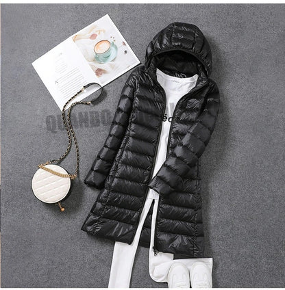 Ultra Lightweight Packable Long Puffer Jacket