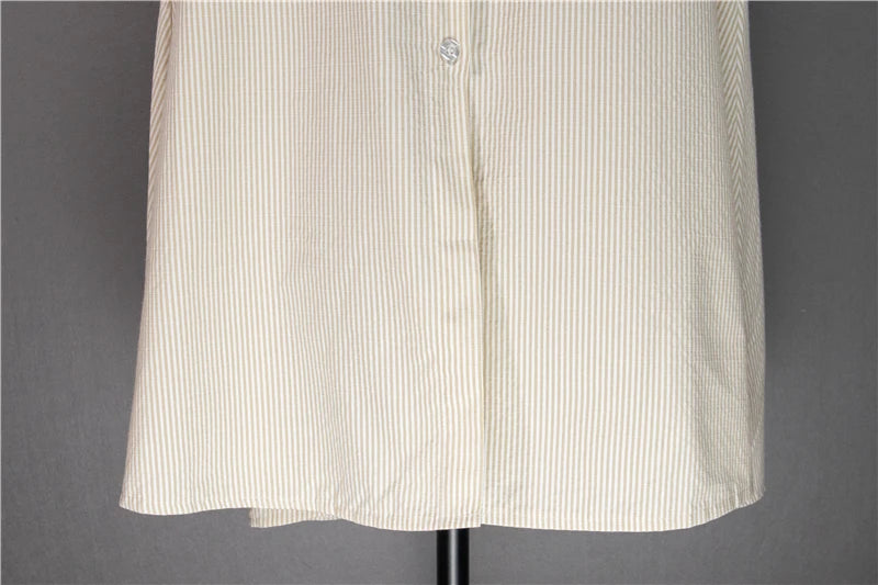 Women Striped Reglan Lace Up Elegant Long Dresses