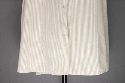Women Striped Reglan Lace Up Elegant Long Dresses