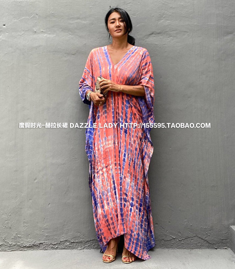 2025 New Arrival Dali Tie-Dye Cover-Ups Dress