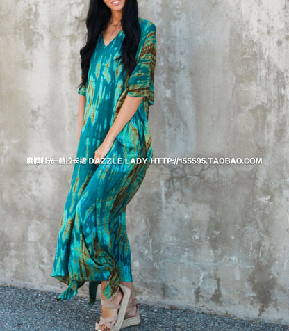 2025 New Arrival Dali Tie-Dye Cover-Ups Dress