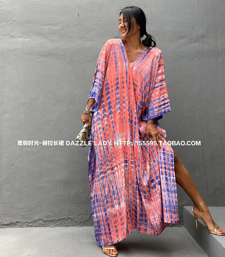 2025 New Arrival Dali Tie-Dye Cover-Ups Dress