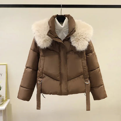 Fur Collar Winter Women Puffer Jacket