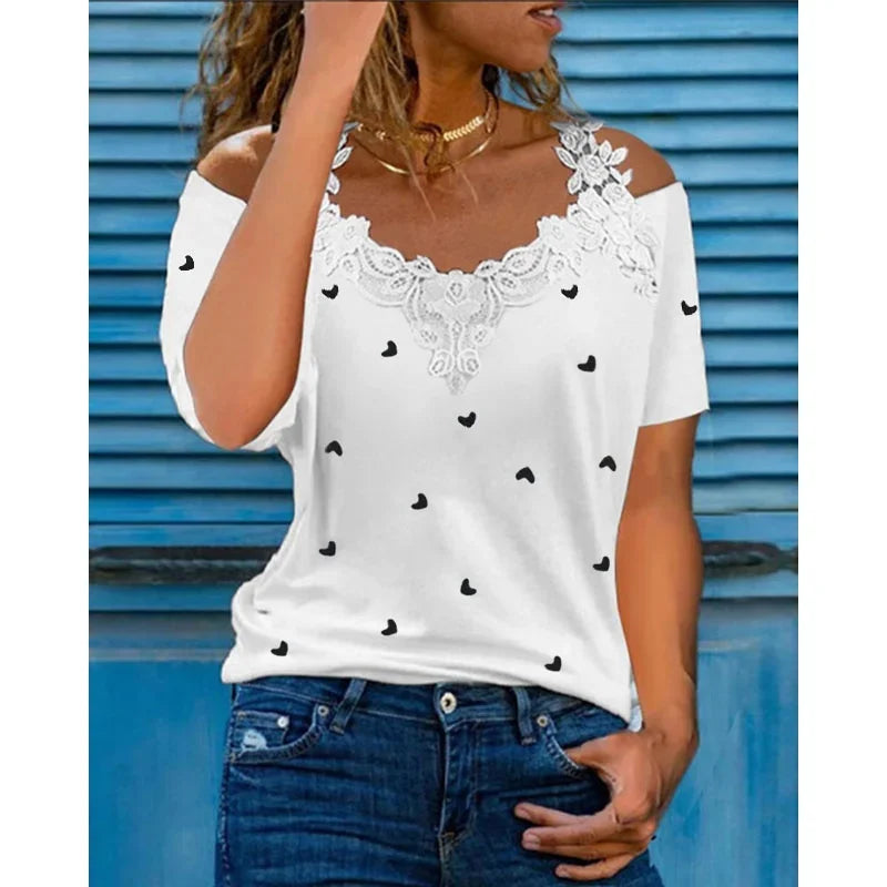 Summer Women's Fashion V-Neck T-Shirt