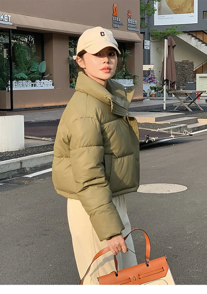 Parkas Warm Stand Collar Cold Puffer Jacket