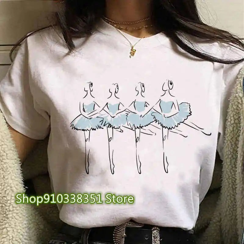 Ballet Dancer Printed T Shirt For Women
