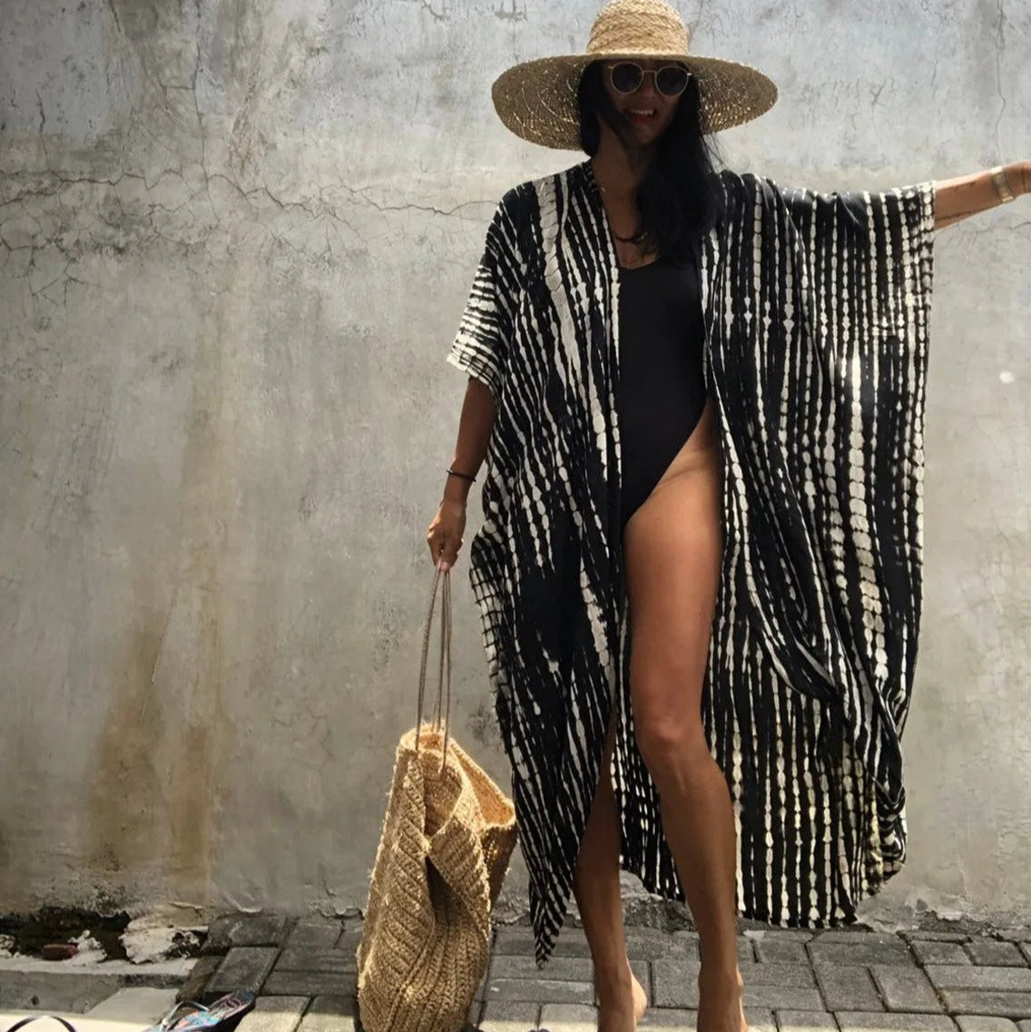Summer Vintage Printed Belted Cover Ups