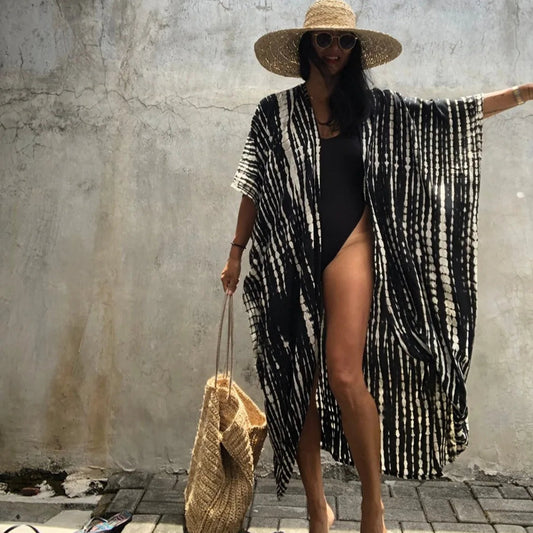 Summer Vintage Printed Belted Cover Ups