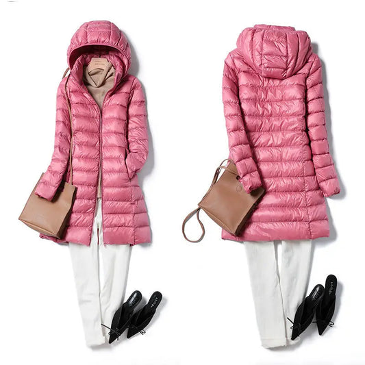 Ultra Lightweight Packable Long Puffer Jacket