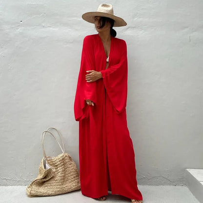 Solid Cotton Bikini Cover Ups