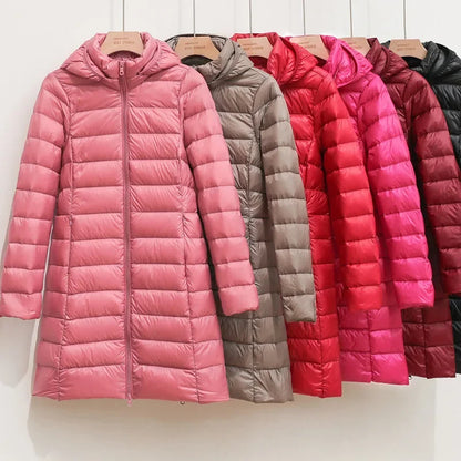 Ultra Lightweight Packable Long Puffer Jacket
