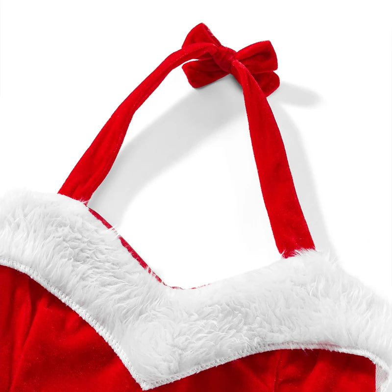 Mrs Claus Costume Sleeveless Jumpsuit