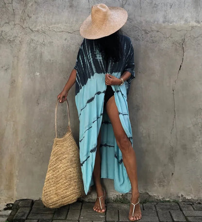Summer Vintage Printed Belted Cover Ups